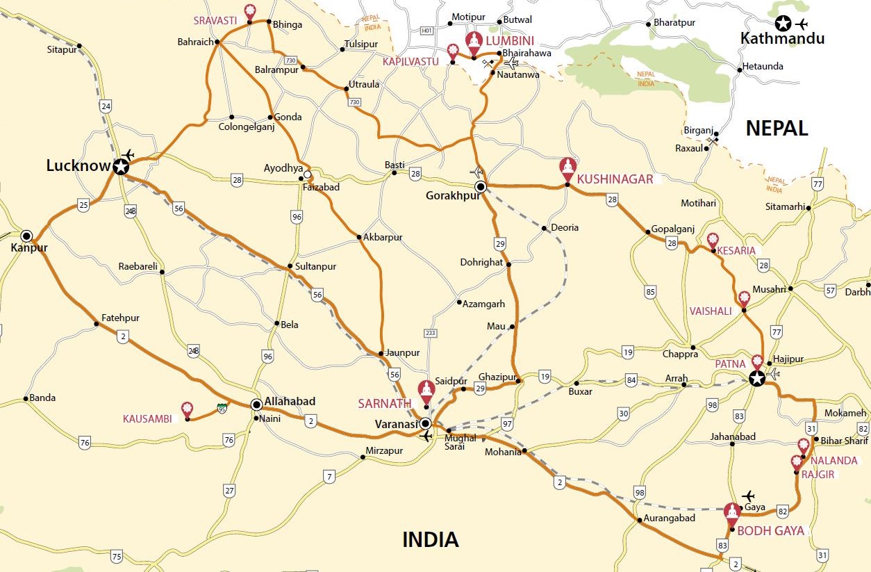 Buddhist destinations in India