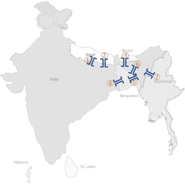 Important Land border crossings in India